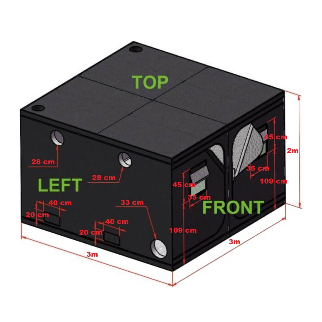 Grow Box 300x300x200 - slika 4