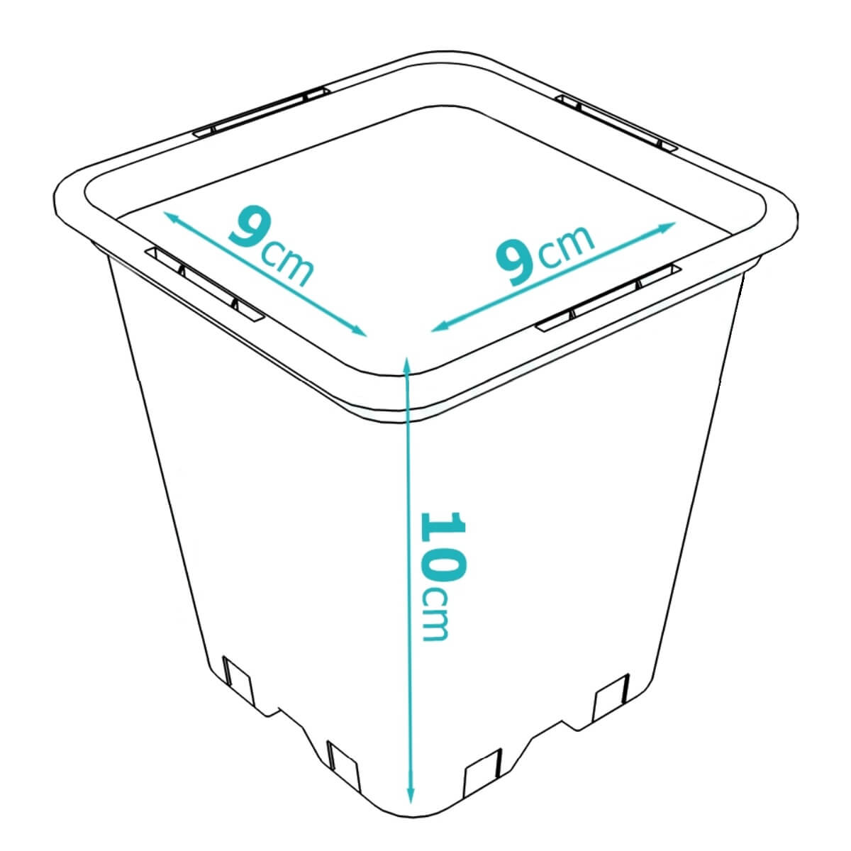 Saksija Četvrtasta 0.5L 9cm - slika 3