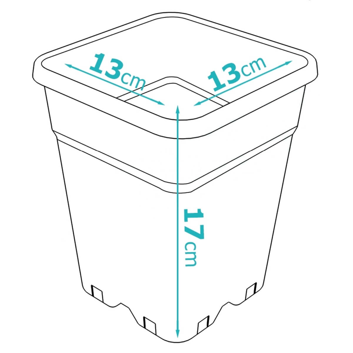 Saksija Četvrtasta 2L 13cm - slika 3